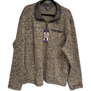 NWT Eddie Bauer Sweater Fleece XXL 1/4 Pullover Charcoal Heather